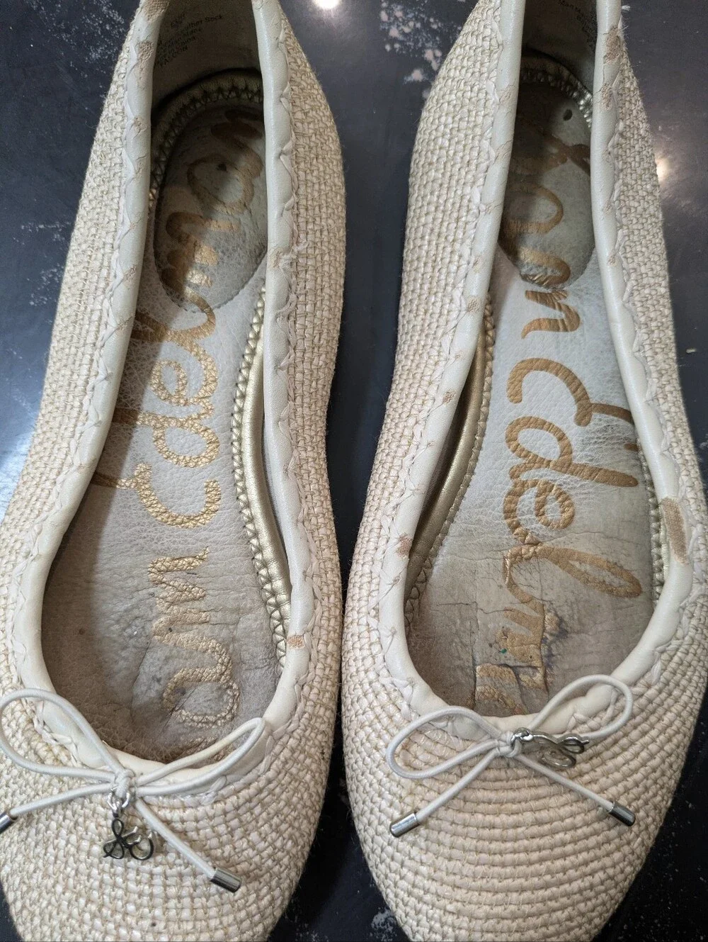 Sam Edelman Tan Woven Falcon Ballet Flats Size 7